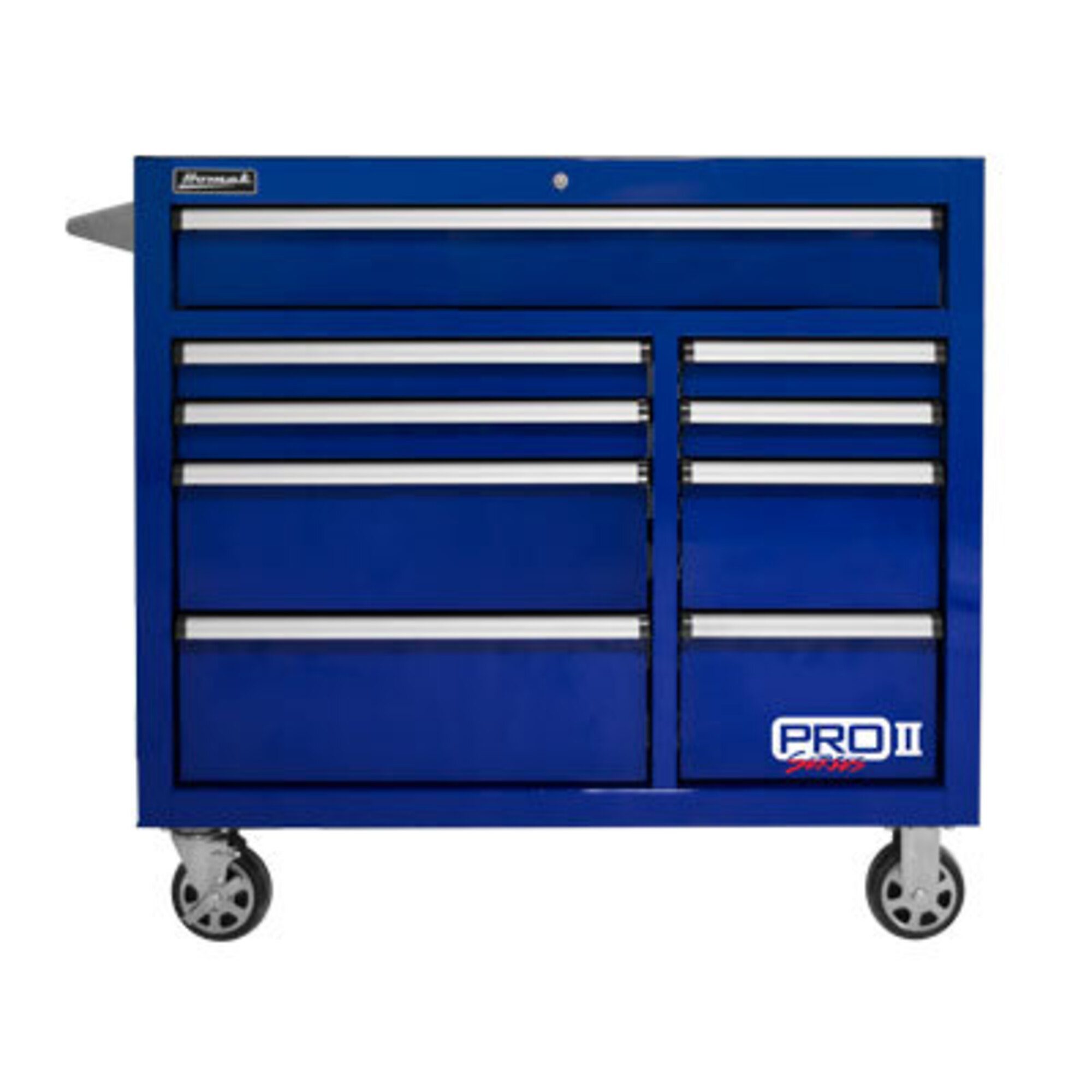 Homak 41in. Pro II 9-Drawer Rolling Tool Cabinet, 18,008 Cu. In. of Storage, 41in.W x 24.5in.D x 39in.H, Blue, Model# BL04041092